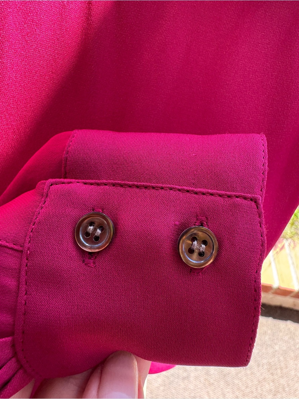 Haute Hippie Off-Shoulder Magenta Long-Sleeve Dress with Belt - Picture 7 of 12